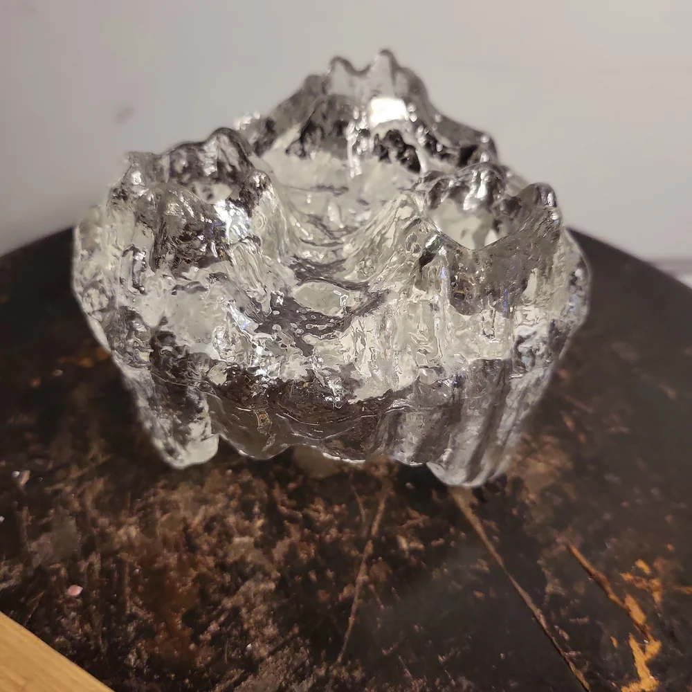 Antique L E Smith Crystal Candle Holder,  3 or 1 Fat Candle